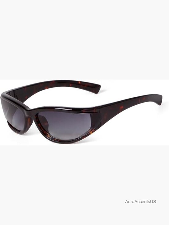 Accessories - Y2K Wrap Around Sunglasses Rave Festival Thick Frame Hollow Out Sporty Shades